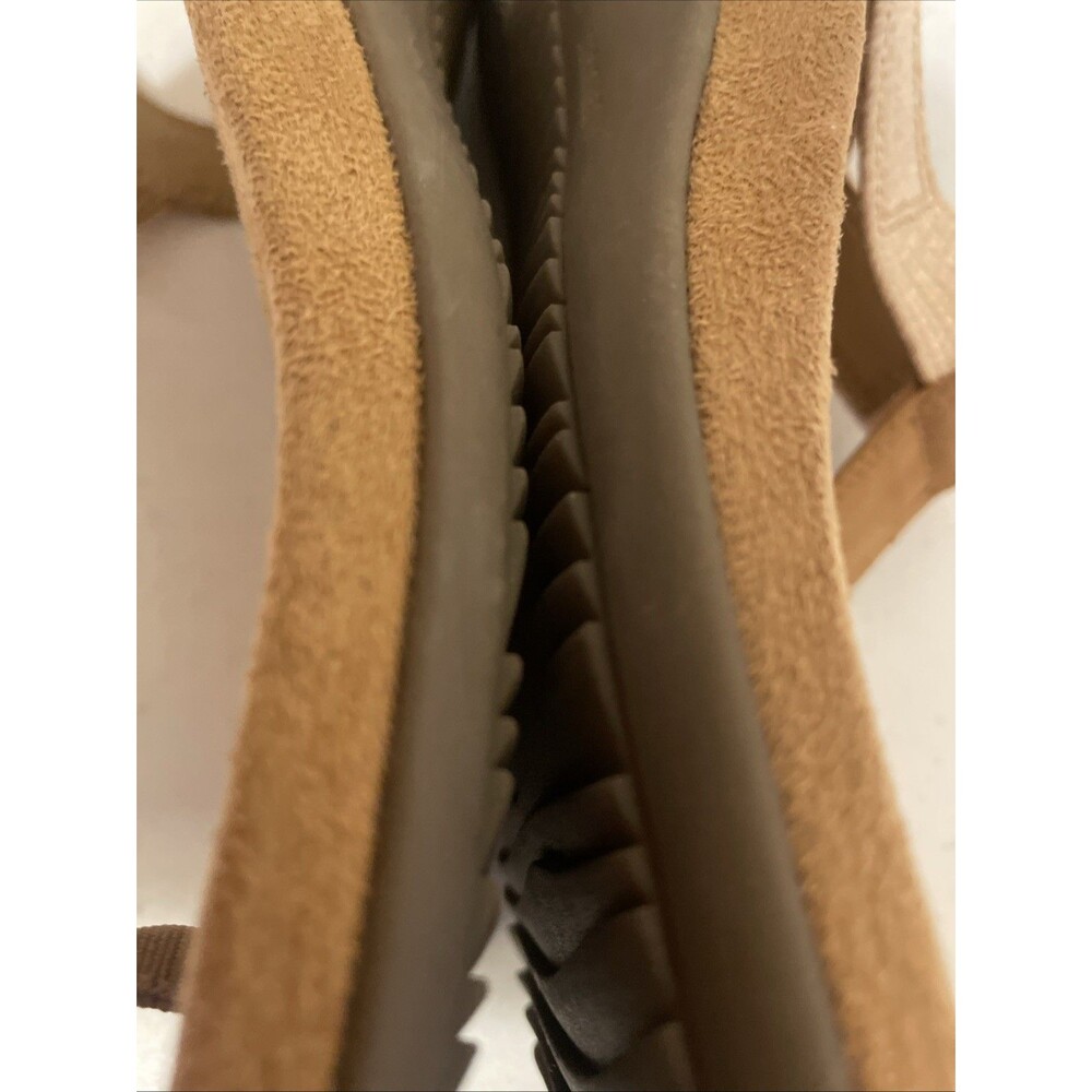 Vionic Brea Camel Tan & Beige leather & textile T-strap sandals 12W/43 - Picture 8 of 16
